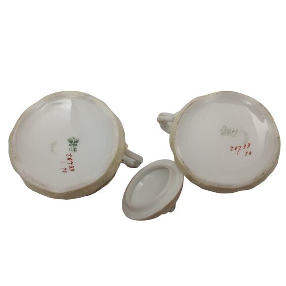 Carl Tielsch Germany Floral Porcelain Creamer And Sugar Bowl Set - Picture 3 of 7